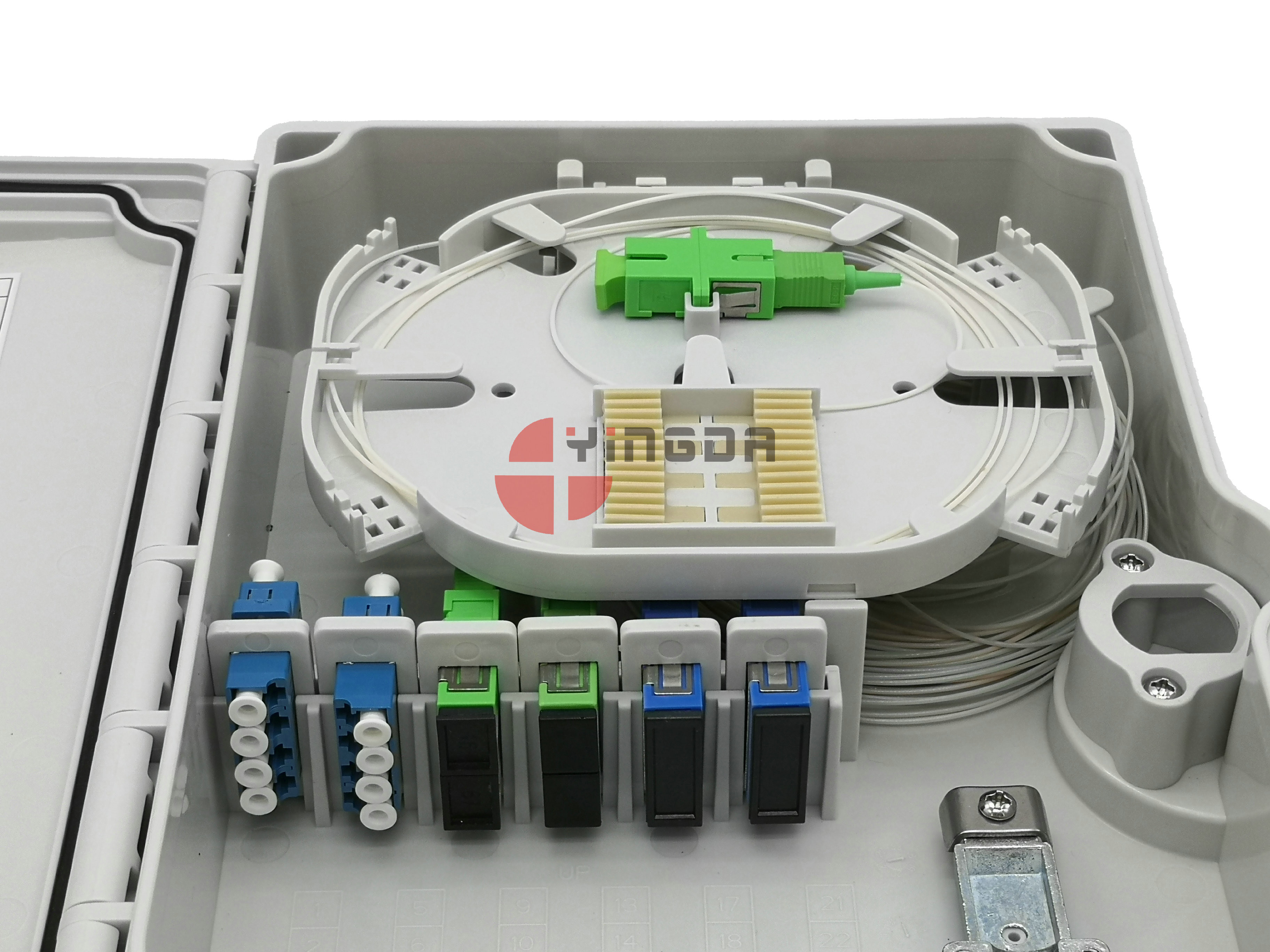 Муфта оптическая Fiber Enclosure,24core(Leo-ABS-z3-24). FTTH настенный бокс на 8-24sc, 1*8 Outdoor. Joint Box для оптического кабеля. 12/24 Core FTTH Fiber Optic Fusion Splicing Cassette Tray.