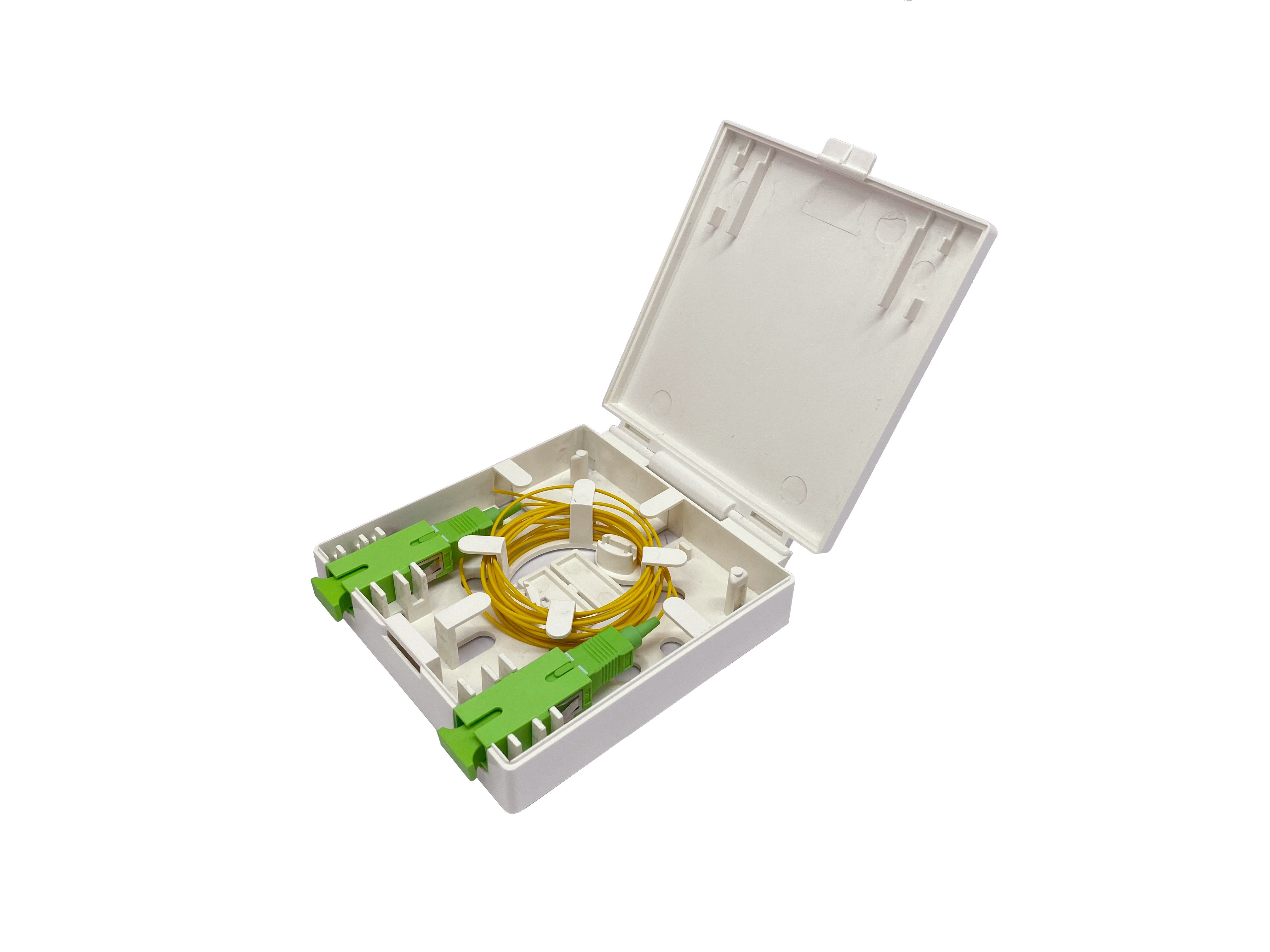 2 Port FTTH Indoor Fiber Optic Termination Box Unibody Wall Outlet 86*