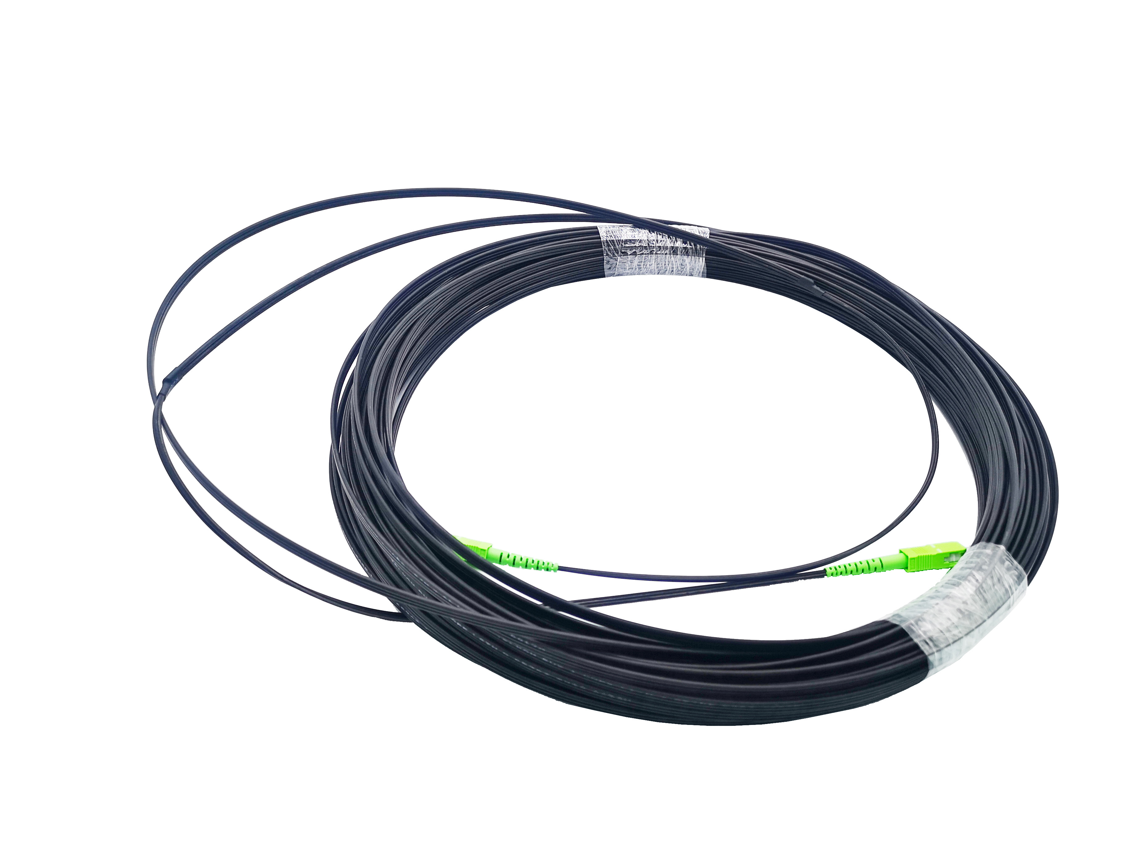 FTTH SC Patch Cord Self supporting 3 Steel Wire Drop Cable 2x5mm G657A1