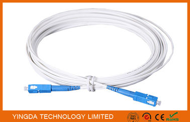 Indoor FTTH Fiber Optic Patch Cord 3M With SC / UPC Connectors FRP Strength Member