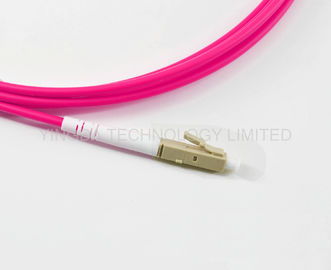 LC / PC - FC / PC Fiber Optic Patch Cord Jumper OM4 50/125um Multimode LSZH 2M Pink Jacket