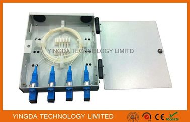 FTTH Wall Mounted Fiber Optic Termination Box, 4 Fibers Fiber Splice Box SC Adaptor with Pigtails