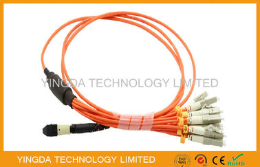 MTP to LC / SC / ST / FC Fiber Truck Cable , 12 Standard Harness Fiber Patch Cord