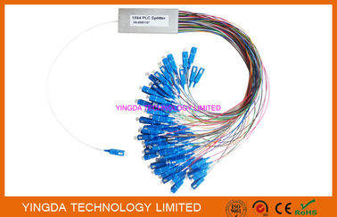 Mini Module Steel Tube 1X64 Fiber Optic PLC Splitter SC Blue Connectors