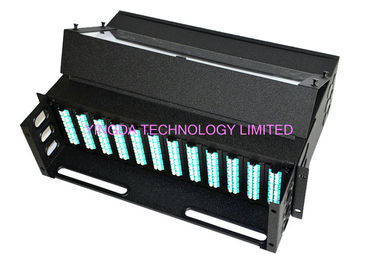 96 Cores 1U MPO Patch Panel Enclosure 4 Bays Wide 24 LC Ports MPO Cassette Module