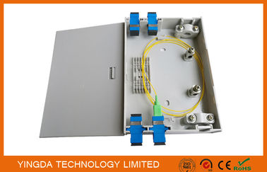 Wall Mount FTTH Fiber Optic Termination Box , Indoor Plastic ABS PC 2 Ports Fiber Optic Box