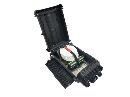 IP68 16Ports Fiber Cable Joint Box , Black PP Fiber Optic Enclosures Outdoor