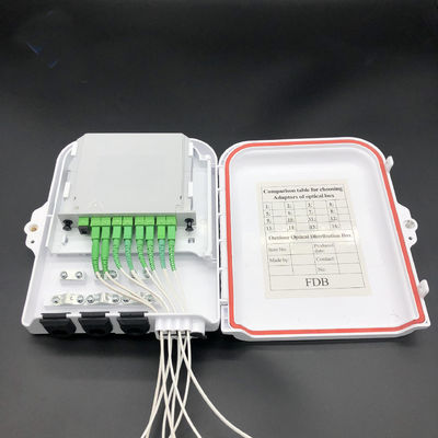 1*8 Splitter Module FTTH Fiber Optic Spliter Box Uncut Cable ABS White Flame Retardant UL94 V0