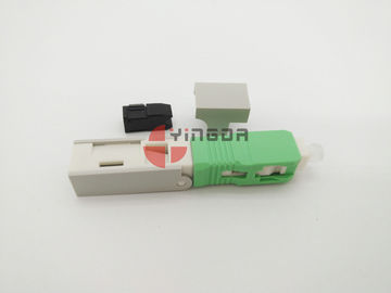 SC Mechanical Fast Fiber Optic Filed Installable Connector APC Green Pre Polished