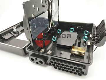 2 In 24 Out Black Plastic Wall Mounting Fiber Optic Splitter Box for 1x16 with SC/APC Adapter