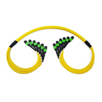 72 Fiber SM MPO Truck Cable G657A1 LSZH Jactet Yellow Color For Fast And Stable Data Transfer