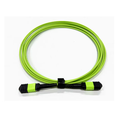 High Density 12 Cores Multimode OM5 100G Fiber Optic MPO To MPO Cable Type B For Fiber Optic Communication System