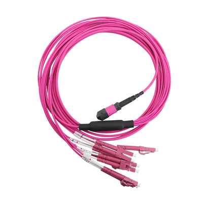 MPO patch cord MPO-LC MPO/MTP to 6 x LC UPC Duplex 12 Fibers OM4 MM Type A Breakout Patch Cord 5 meter 10 meter