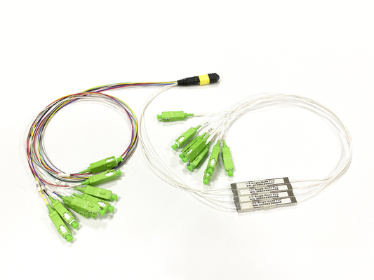 16Cores  MPO Elite PLC Splitter  8cores MPO&8 Sca Coupler Splitter Hybrid Splitter For Data Center Service room
