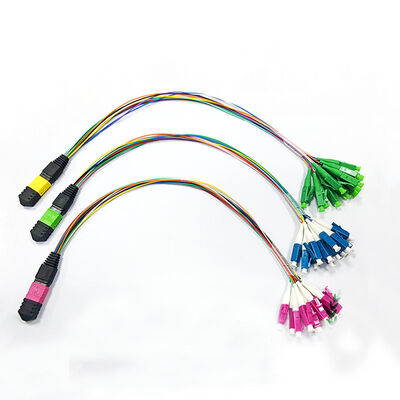 12core MPO-LC Multimode Fiber Optic Breakout Patch cable 0.9mm for MPO Cassettes and Modular Enclosures