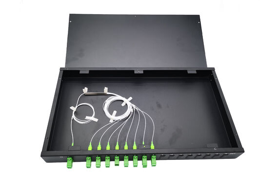 48 Port SC Fiber Optic Patch Panel ODF Rack Mount 19 Inch with 65dB Return Loss Sliding Patch Panel