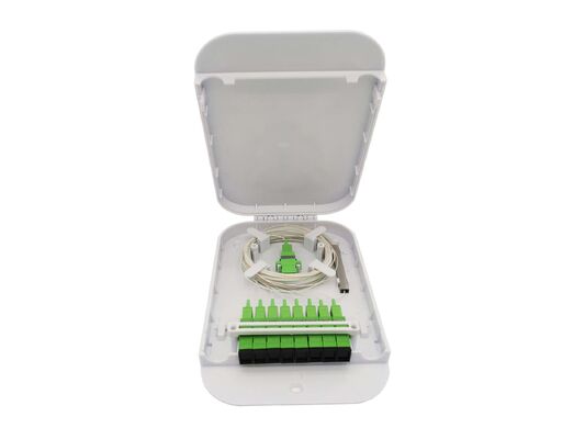 Fiber Optic Termination Box with 1X8 Splitter for FTTH Home and Outdoor Wall-Mounted