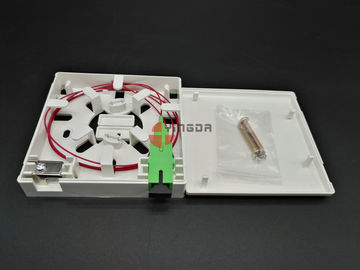 SC/APC Wall Mount Fiber Termination Box Socket Panel 2 Ports With Metal Cable Clamp