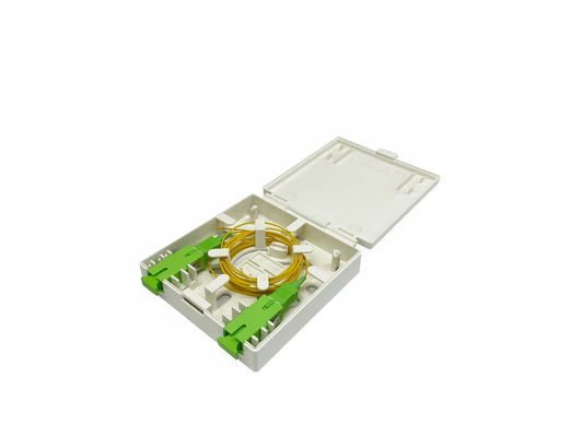 2 Port FTTH Indoor Fiber Optic Termination Box Unibody Wall Outlet 86*86*23mm