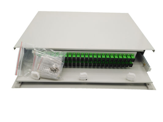 Indoor Metal Slide 2U 48 Port Patch Panel Rack Mount