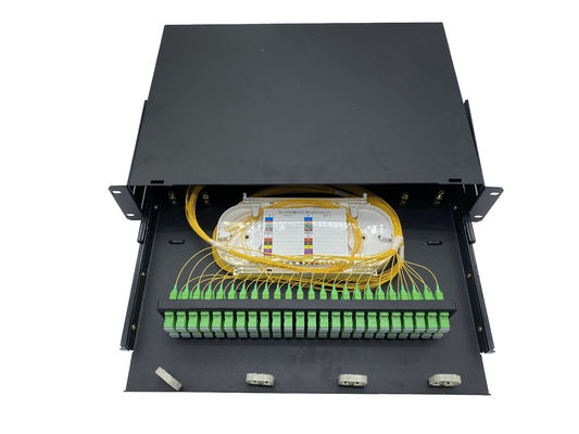 Data Center Cabinet Rack Mount 65dB Fiber Optic Patch Panel