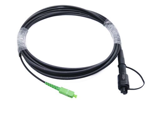 Pre Connectorized SC APC FTTA Fiber Optic Cable 5.0mm G657A2 LSZH 5Mts Black