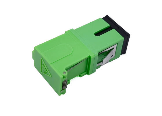 SC Side Shutter Fiber Connector Adapters Without Flange Green Metal Clamp Laser