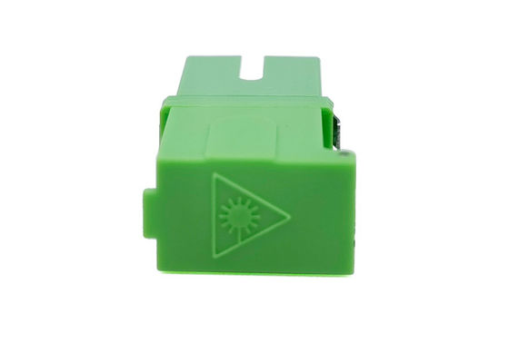 SC Side Shutter Fiber Connector Adapters Without Flange Green Metal Clamp Laser