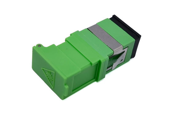 SC Side Shutter Fiber Connector Adapters Without Flange Green Metal Clamp Laser