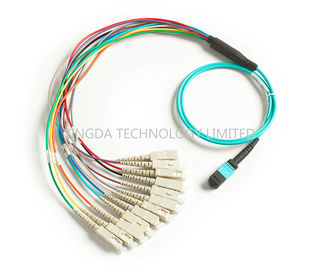 OM3 10G MTP MPO Cable 7.8mm Ferrule SC 900um , Multi Fiber Optic Pigtails