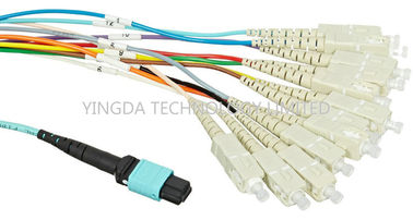 OM3 10G MTP MPO Cable 7.8mm Ferrule SC 900um , Multi Fiber Optic Pigtails