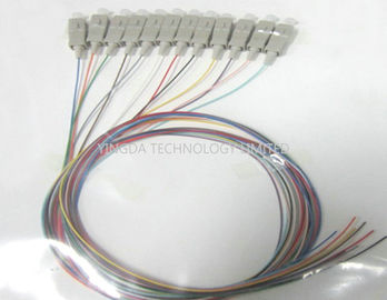 850 & 1300nm Fiber Optic Pigtail SC MM 50 / 125um 12 Fibers Pigtail LSZH Multimode 3M