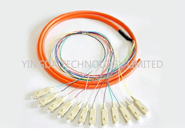 Multimode MM SC / PC Fiber Optic Pigtail simplex Bundle Fanout 850nm