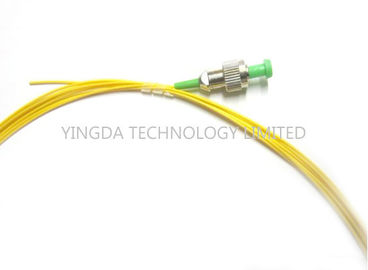 1.5M 0.9mm Yellow Fiber Optic Cable APC FC Pigtail SM Green Boot For Telecom