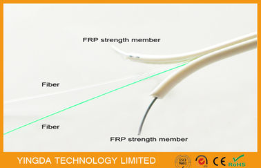 Single Mode FTTH Drop Cable , FRP Non - Metallic Strength 2 Core Fiber Optic Cable