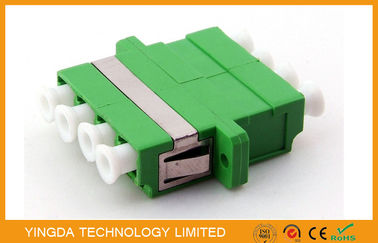 SM 9/125 um Fiber Optic Adapter LC / APC , Optical Fibre Adapter Green Quad 4 Way