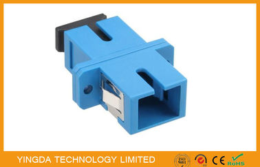 Single - mode Duplex Optic Fiber Adapter SC / UPC With Stainless Steel Clip