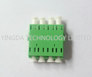 Plastic Fiber Optic Connector Adapters LC Quad 4 Way No Ear OM3 10G Aqua