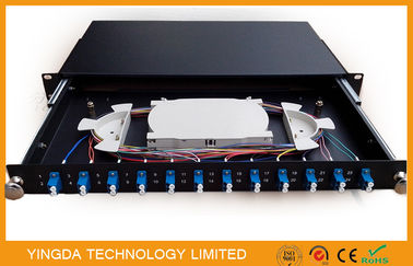 1U 19 Inch Sliding Rack Mount Fiber Optic Patch Panel 12 Port LC Duplex Drawer ODF