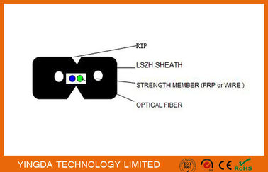 Indoor FTTH Drop Cable Fiber Optic Distribution Cable FRP Steel G657A2 LSZH