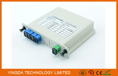 Fiber Optic PLC EPON Splitter 1x4 In LGX Box , G657A1, G652D Corning Fiber SMF-28e