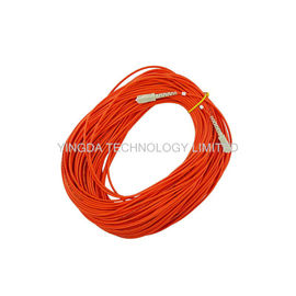 LSZH Fiber Optic Patch Cord SC - SC With Simplex Beige Housing Orange / Corning Fiber Cable