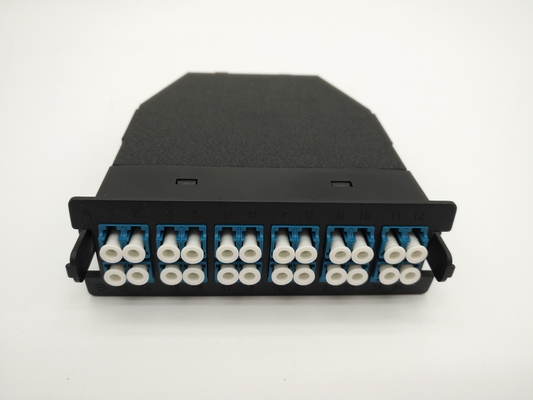 96 Cores 1U MPO Patch Panel Enclosure 4 bays wide 24 LC ports MTP Cassette Adaptors