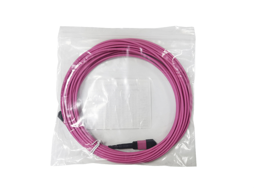 12 Fiber MPO Female Connector Patch Cord OM4  50/125um Elite Loss 0.35dB Purple Polarity A